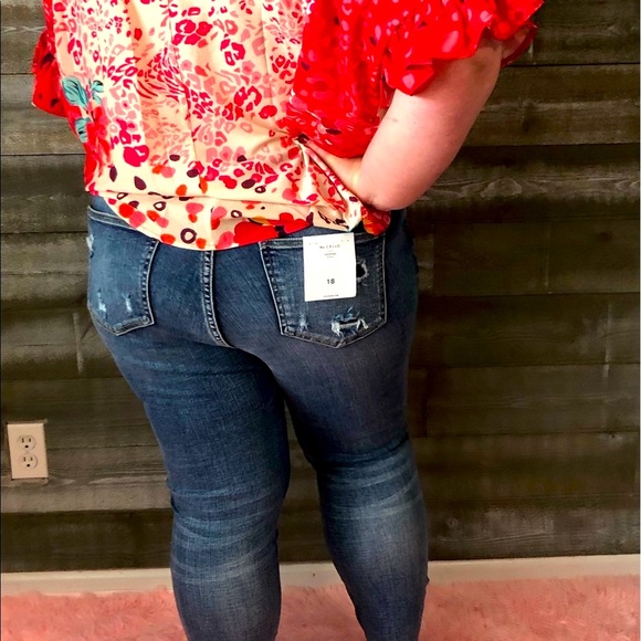 Cello Plus Jeans Mid Rise Distress Crop Skinny - Picture 3 of 14